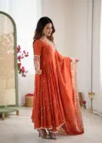 Amber Glow Embroidered Anarkali Suit - Punjabi Threads product image 3