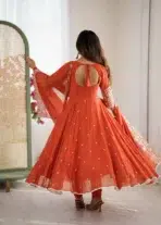 Amber Glow Embroidered Anarkali Suit - Punjabi Threads product image 4