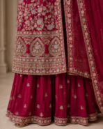 Maroon Luxury Sharara Suit - Punjabi Threads product image 2