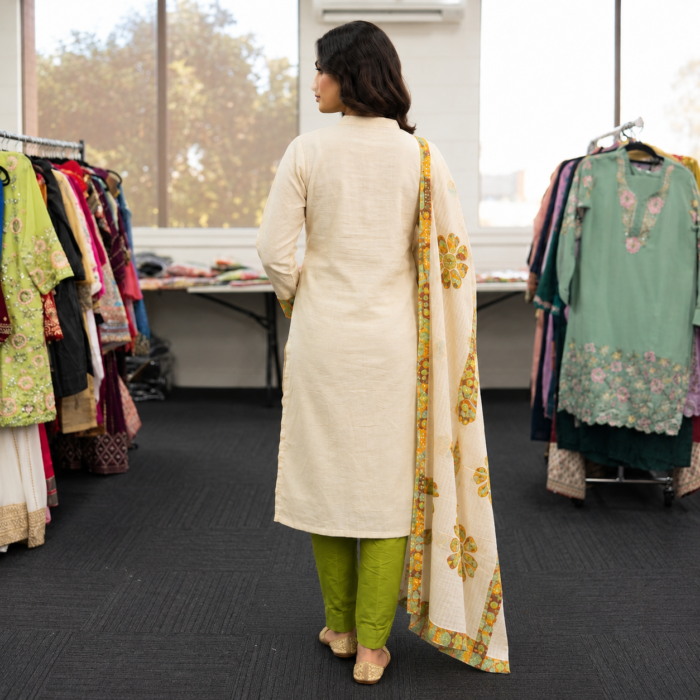 Olive Bloom Cotton Suit Set - Punjabi Threads product image 2