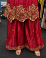 Ruby Royale Embroidered Palazzo Suit - Punjabi Threads product image 4