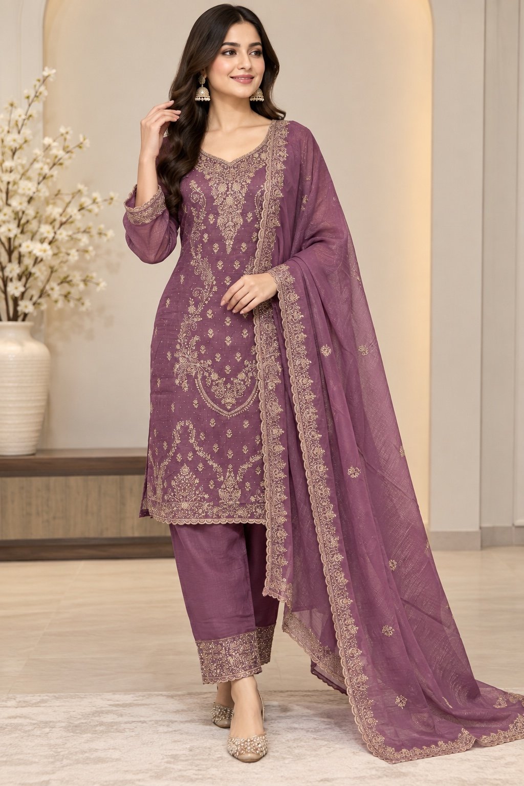 Noor-e-Zehra Embroidered Salwar Suit image 1 Noor-e-Zehra Embroidered Salwar Suit - Punjabi Threads product image 1