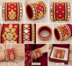Royal Ruby Kundan Bridal Bangle Set - Punjabi Threads product image 2