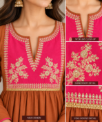 Rust Orange Anarkali Suit - Punjabi Threads product image 3
