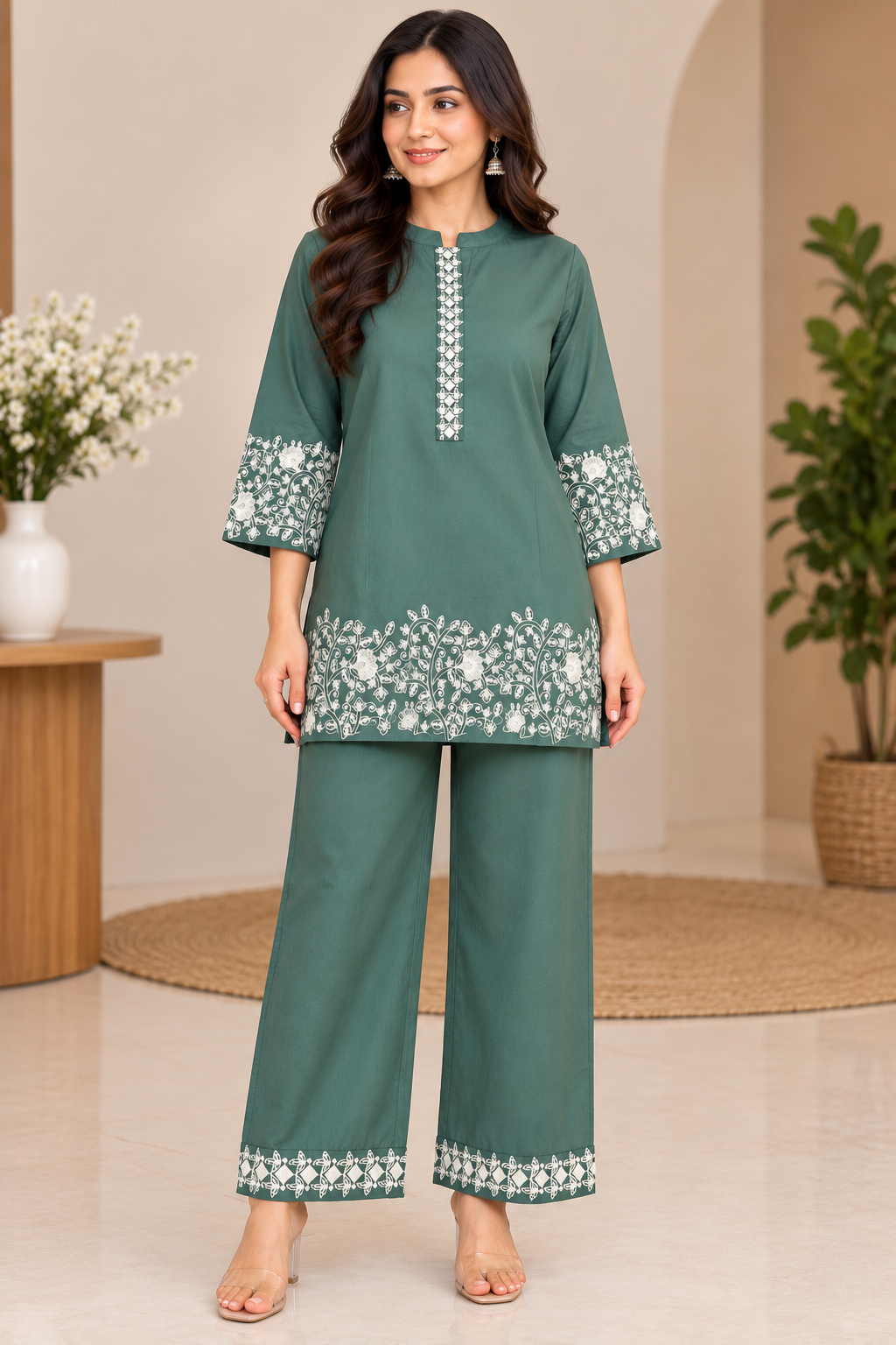 Sage Green Co-Ord Set image 1 Sage Green Co-Ord Set - Punjabi Threads product image 1